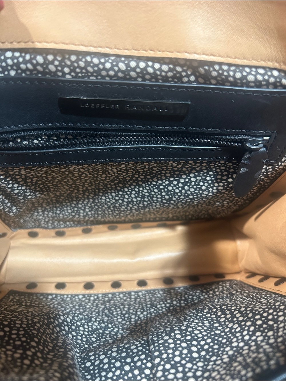 Loeffler Randall Leather Stud-Trim Satchel Bag in Tan - Picture 7 of 8